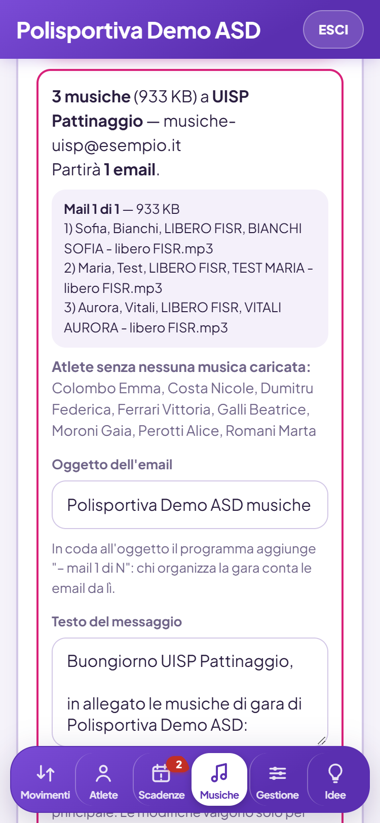 Prima dell'invio controlli e, se serve, correggi il testo