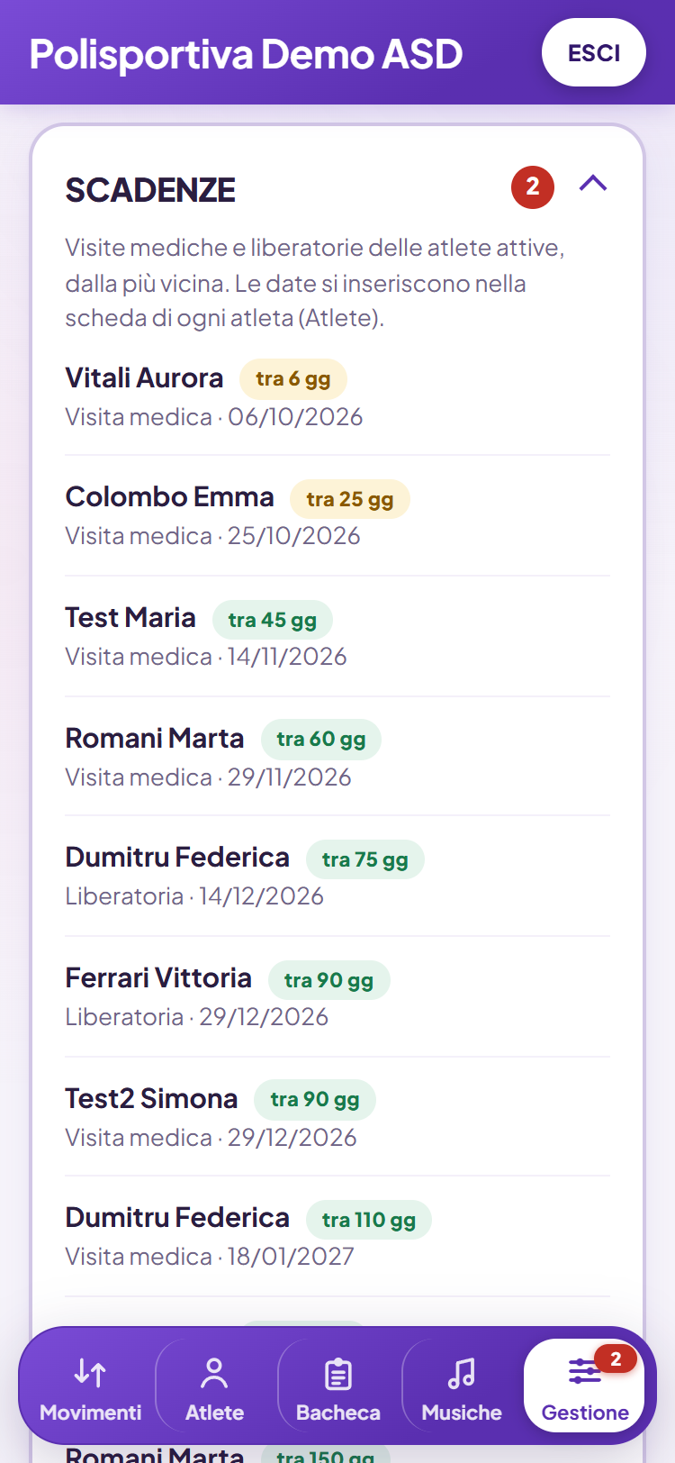 Certificati medici e liberatorie: avvisa il programma, 30 e 7 giorni prima