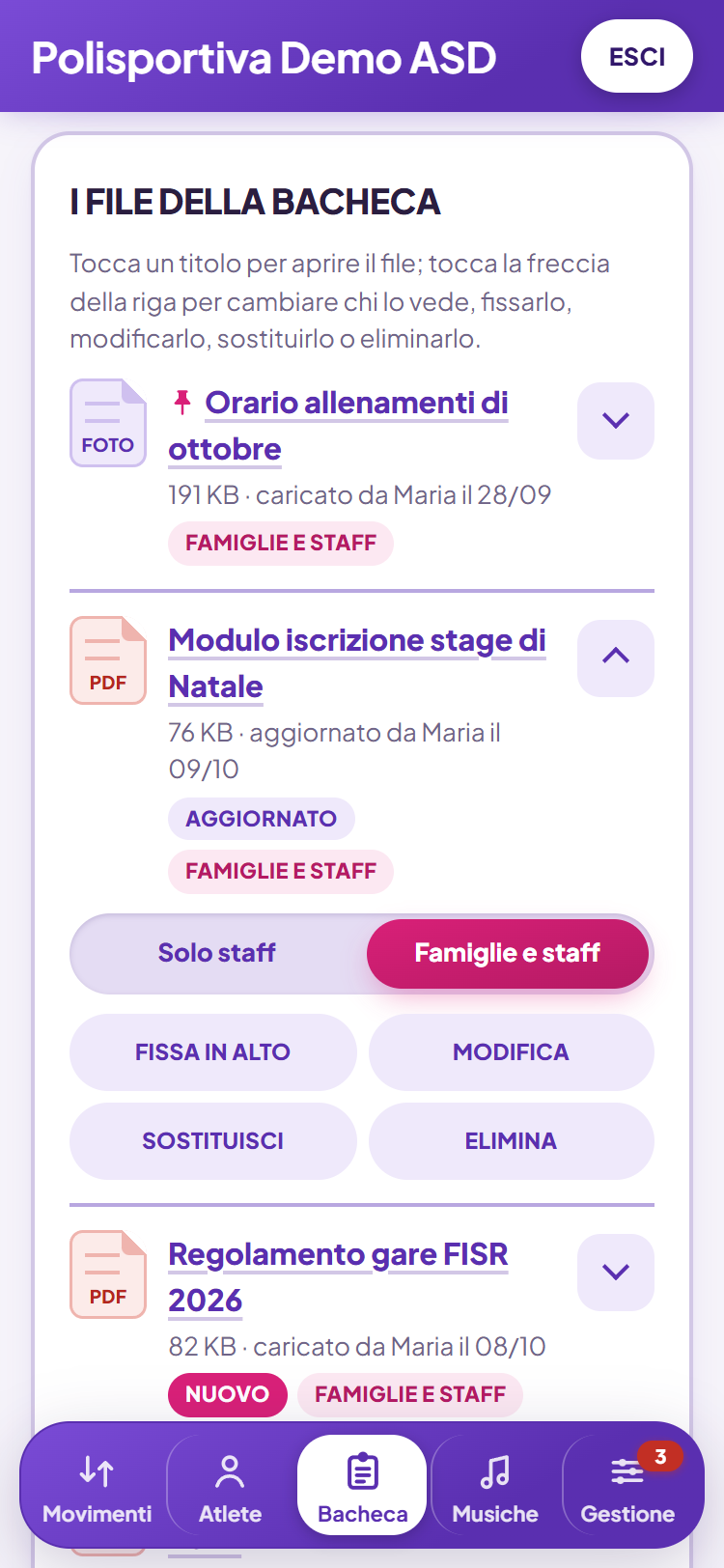 Per ogni file la scuola sceglie chi lo vede: solo lo staff o anche le famiglie